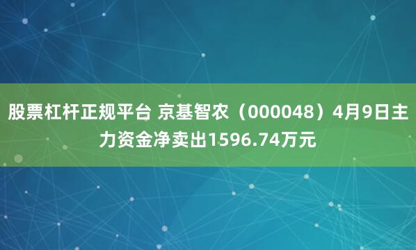 股票杠杆正规平台 京基智农（000048）4月9日主力资金净卖出1596.74万元