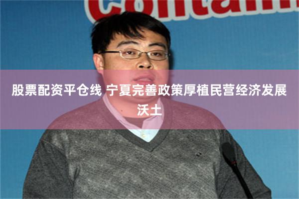 股票配资平仓线 宁夏完善政策厚植民营经济发展沃土