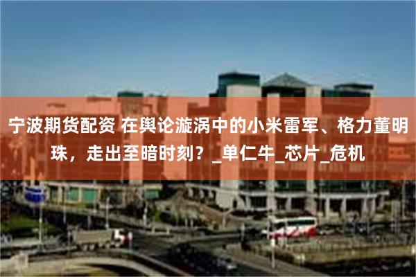 宁波期货配资 在舆论漩涡中的小米雷军、格力董明珠，走出至暗时刻？_单仁牛_芯片_危机