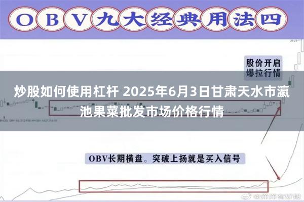 炒股如何使用杠杆 2025年6月3日甘肃天水市瀛池果菜批发市场价格行情
