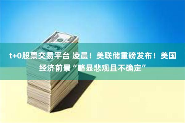 t+0股票交易平台 凌晨！美联储重磅发布！美国经济前景“略显悲观且不确定”