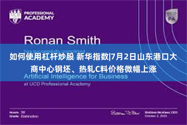 如何使用杠杆炒股 新华指数|7月2日山东港口大商中心钢坯、热轧C料价格微幅上涨