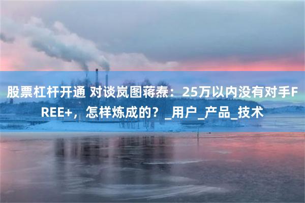 股票杠杆开通 对谈岚图蒋焘：25万以内没有对手FREE+，怎样炼成的？_用户_产品_技术