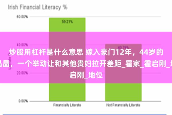 炒股用杠杆是什么意思 嫁入豪门12年，44岁的郭晶晶，一个举动让和其他贵妇拉开差距_霍家_霍启刚_地位
