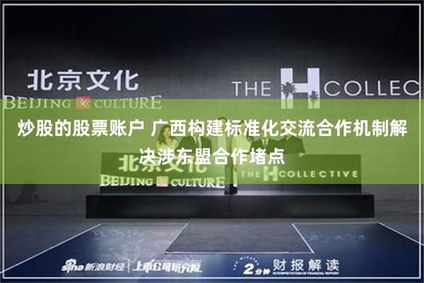 炒股的股票账户 广西构建标准化交流合作机制解决涉东盟合作堵点