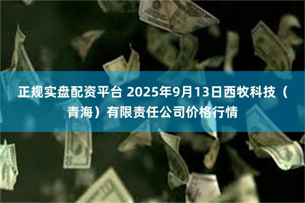 正规实盘配资平台 2025年9月13日西牧科技（青海）有限责任公司价格行情
