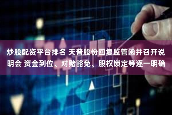 炒股配资平台排名 天普股份回复监管函并召开说明会 资金到位、对赌豁免、股权锁定等逐一明确